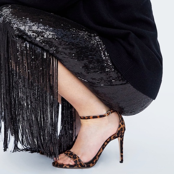 ZARA LEOPARD ANIMAL PRINT 100% LEATHER HIGH HEEL SANDALS NEW WITH TAGS US 7.5 - Picture 4 of 8